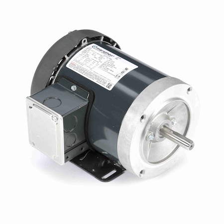 Leeson General Purpose Motor, 0.25 HP, 3 phase, 1200 RPM, 208-230/460 V, 56C Frame, TEFC G586